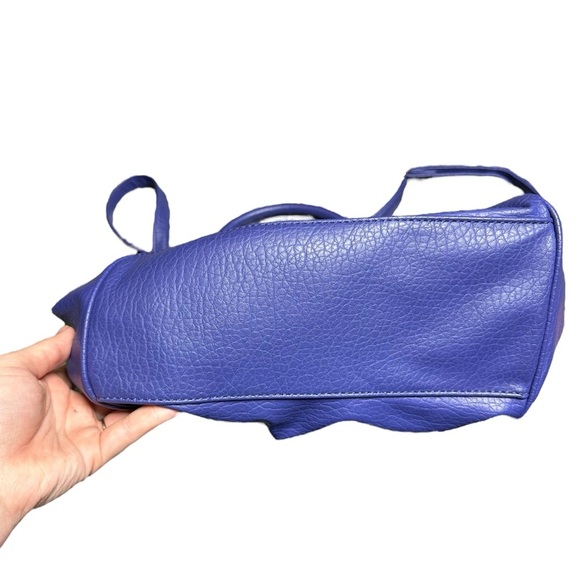 Juicy Couture Faux Leather Satchel Purple Blue Medium Size - Picture 9 of 11